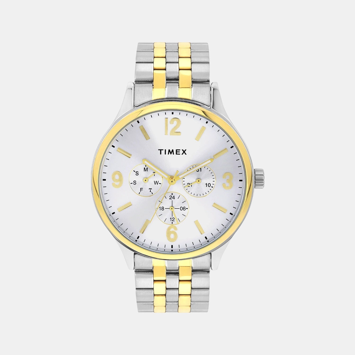 Timex Fashion Men Quartz Silver Dial Multi-Function Stainless Steel Watch TWEG18441