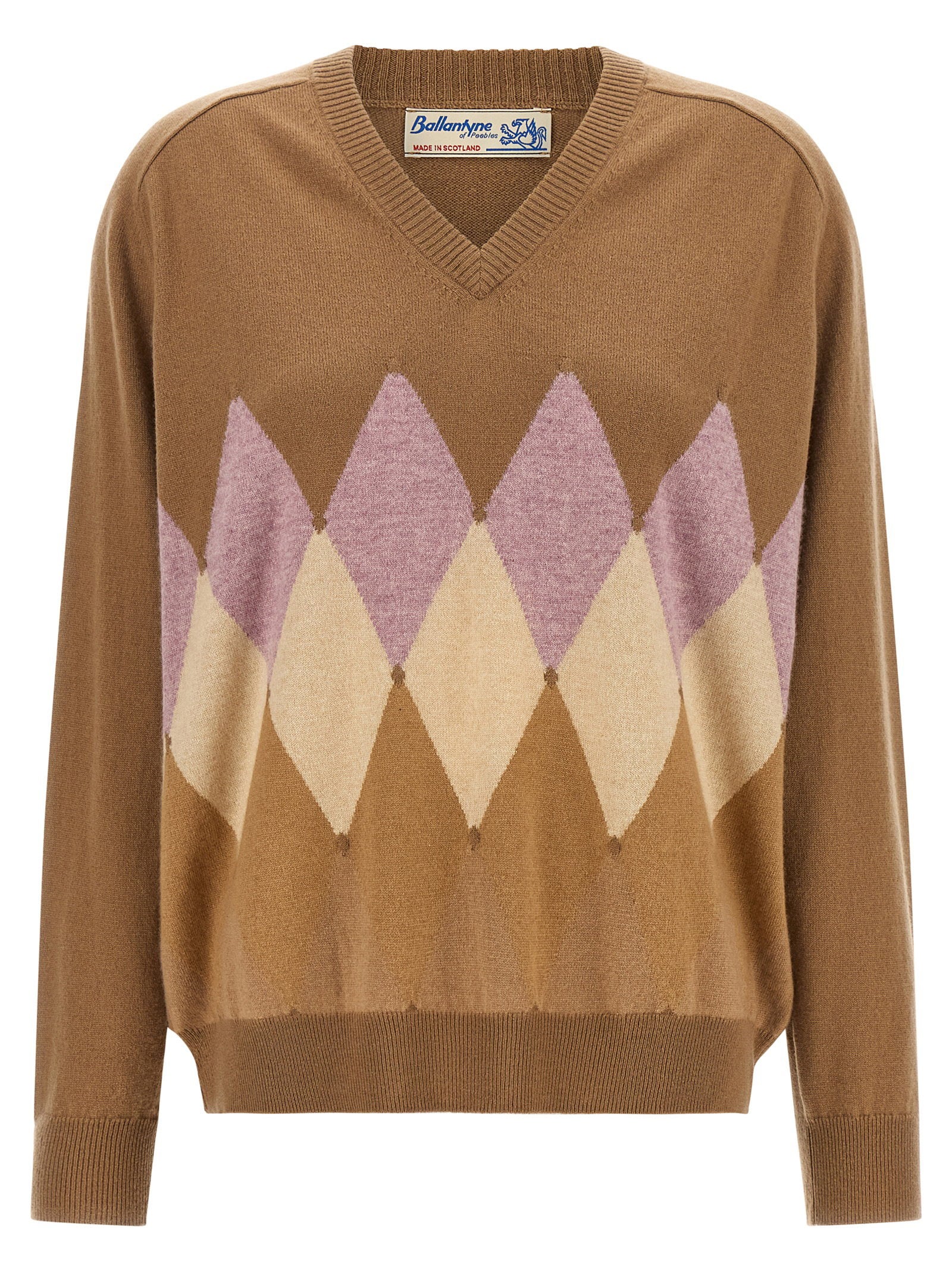 Ballantyne Argyle Intarsia New Diamond Sweater