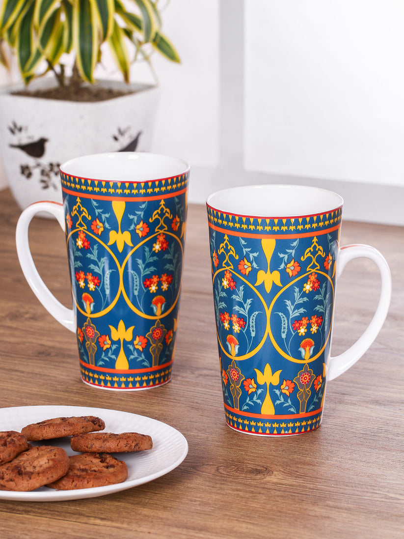 India Circus Swirling Safari Tall Milk/Coffee Mugs | 600 ml | Set of 2 Pcs - view 2