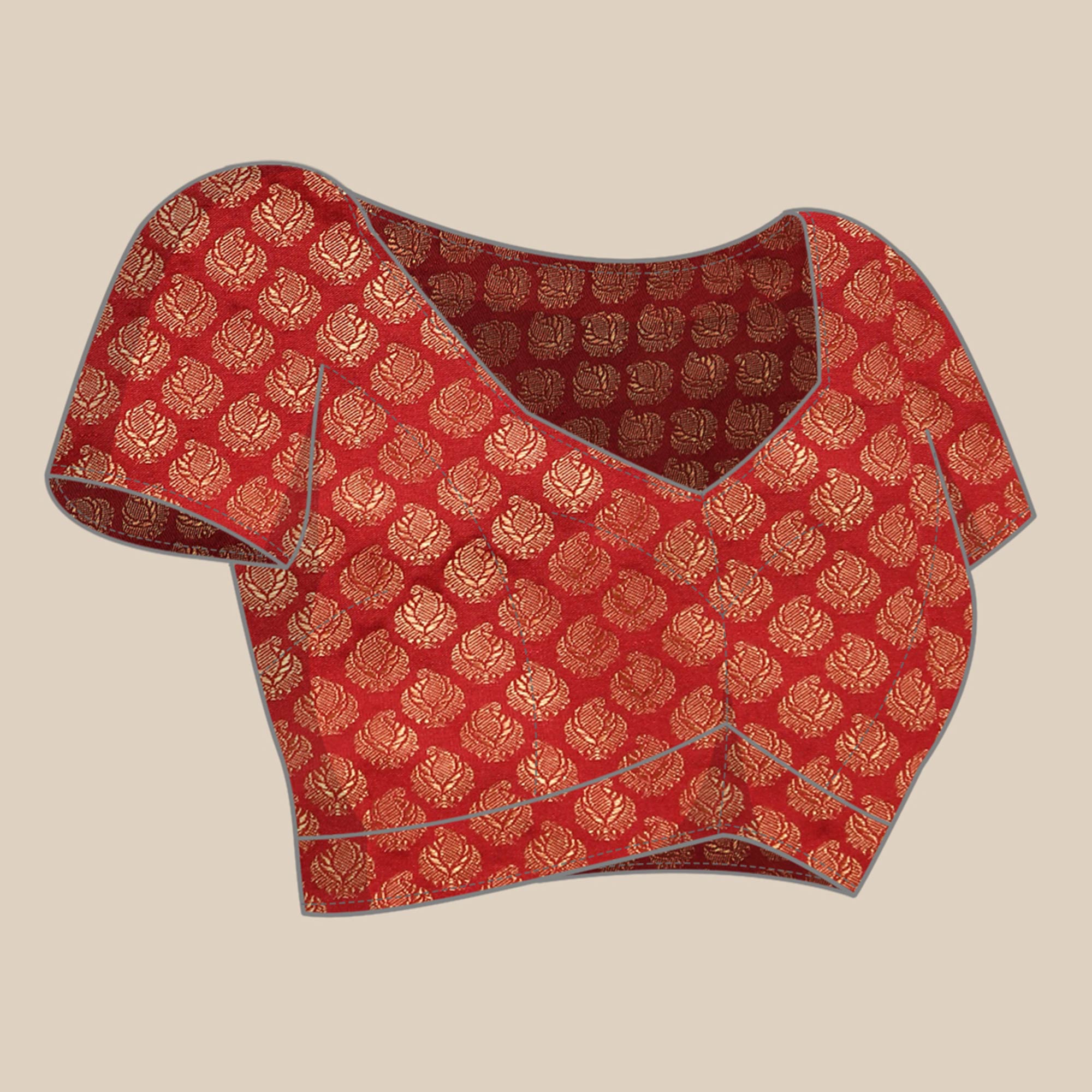 Peachmode Maroon Solid Vichitra Silk Saree With Fancy Zari Border - view 8