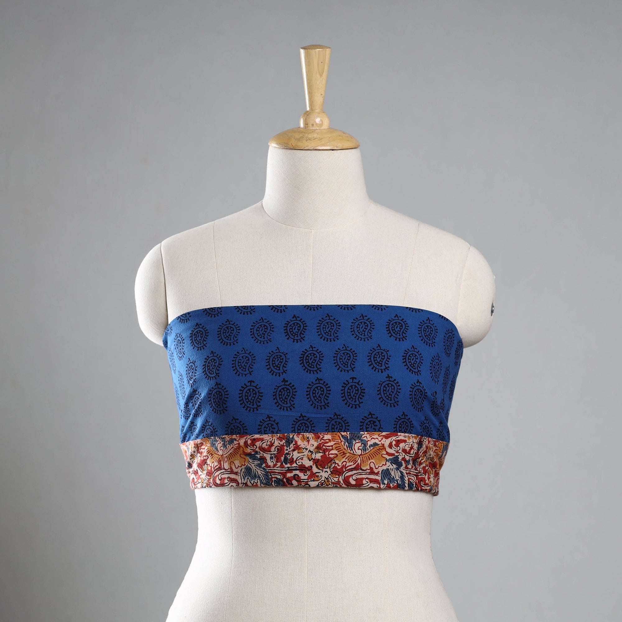 NOORI BAZAR Blue - Bagh Block Printed Cotton Blouse Piece 23