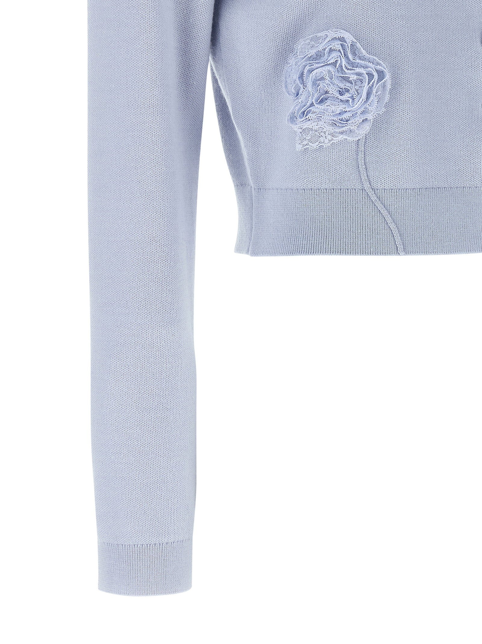 Self-Portrait Blue Flower Knit Cardigan - view 4