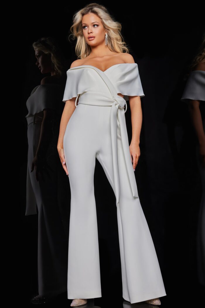 Jovani 09726 Long Formal High Waist Jumpsuit - view 8