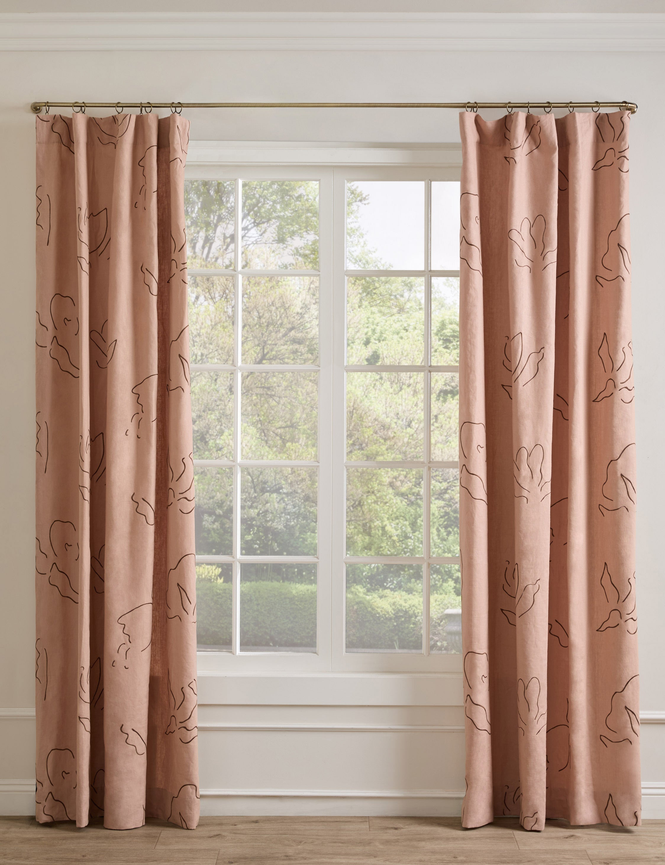 Lulu and Georgia Narsi Embroidered Linen Curtain Panel by Sarah Sherman Samuel - view 2