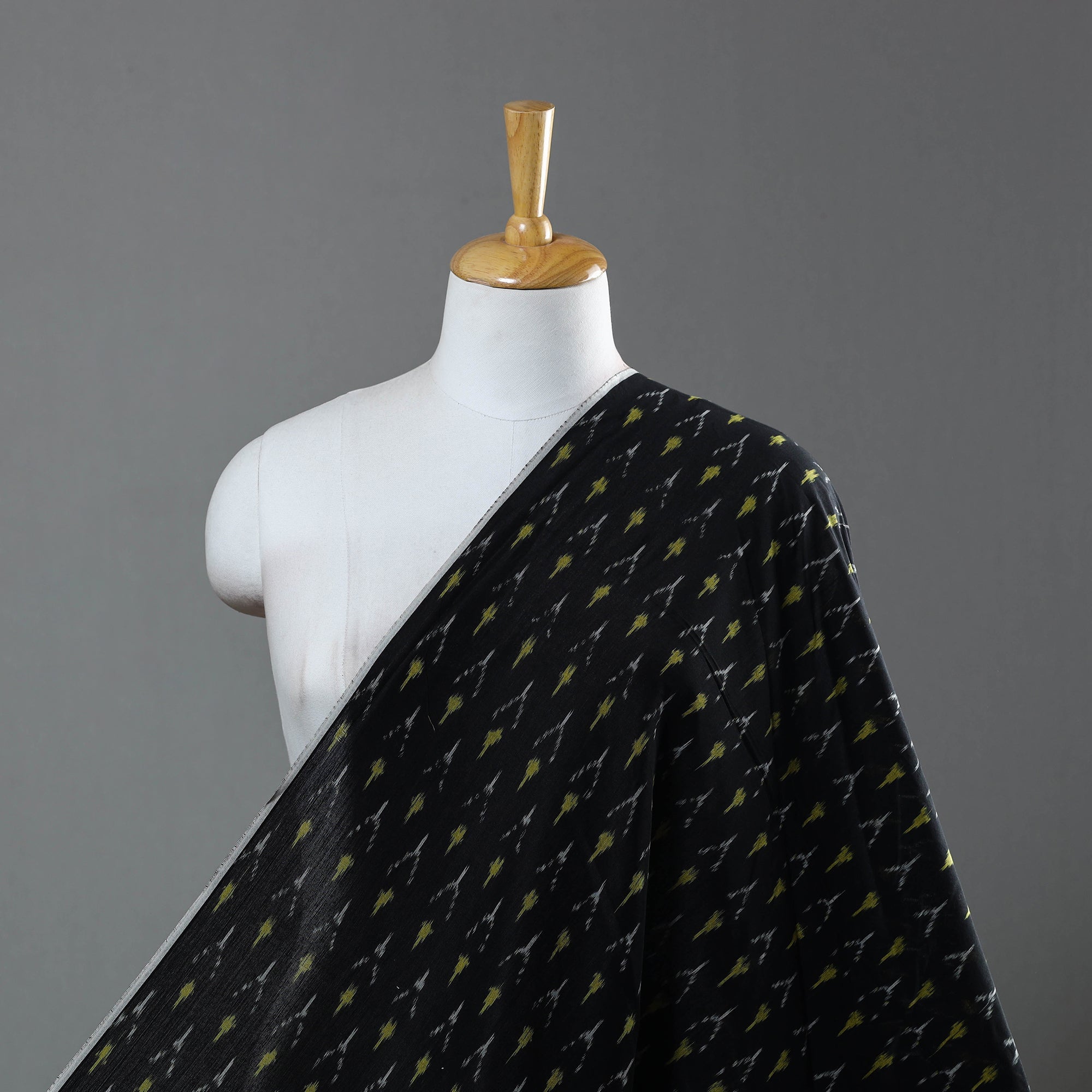 SOUTH KARGHA Black - Mercerised Cotton Pochampally Ikat Fabric 21