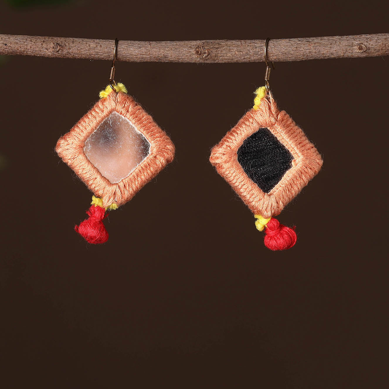 SOUTH KARGHA Handmade Mirror & Threadwork Earrings 02 - view 2