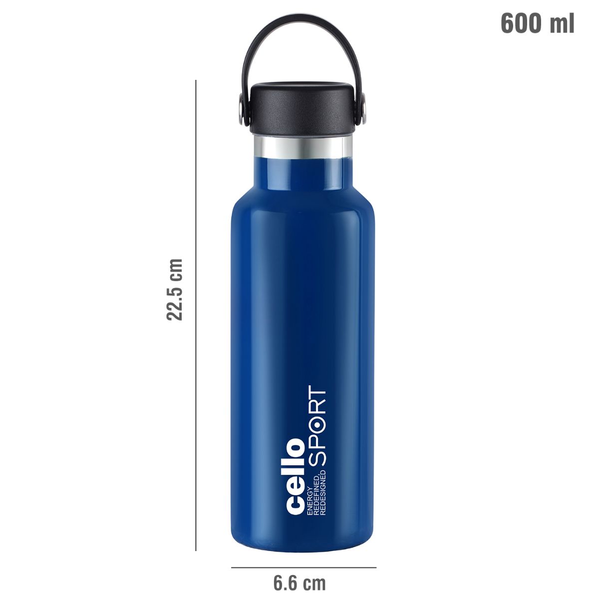 Cello Aqua Bliss Flask, Vacusteel Water Bottle, 600ml - view 28