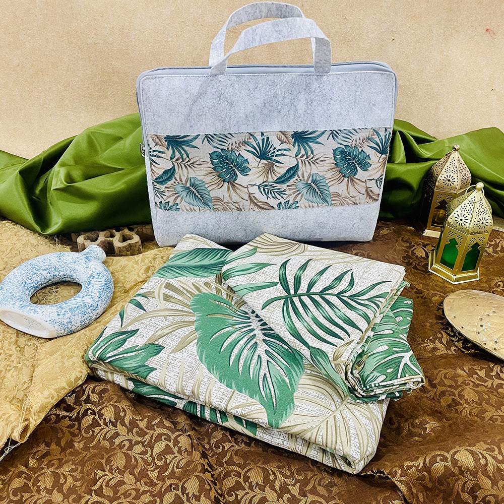 Bedsheet 2 pillow – Swayam India Green Garland Double Bedsheet + 2 Pillow Cover