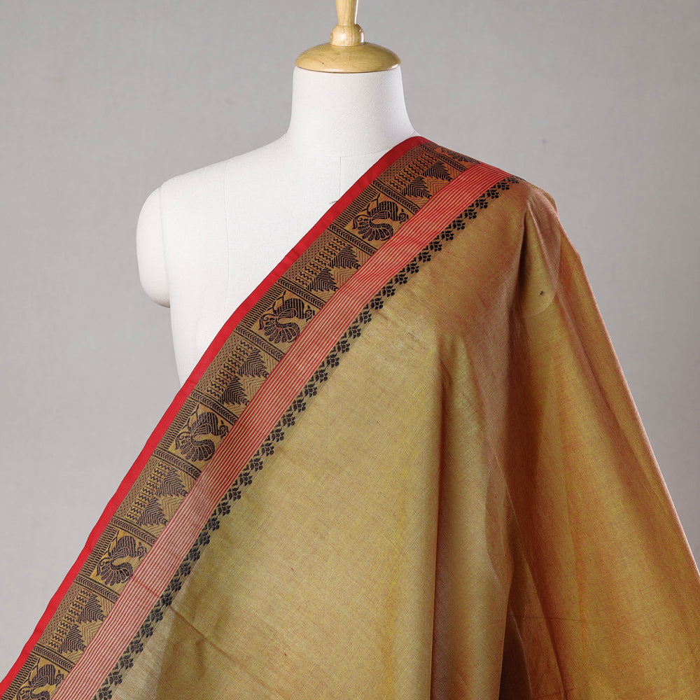SOUTH KARGHA Brown - Kanchipuram Cotton Fabric with Thread Border - view 3