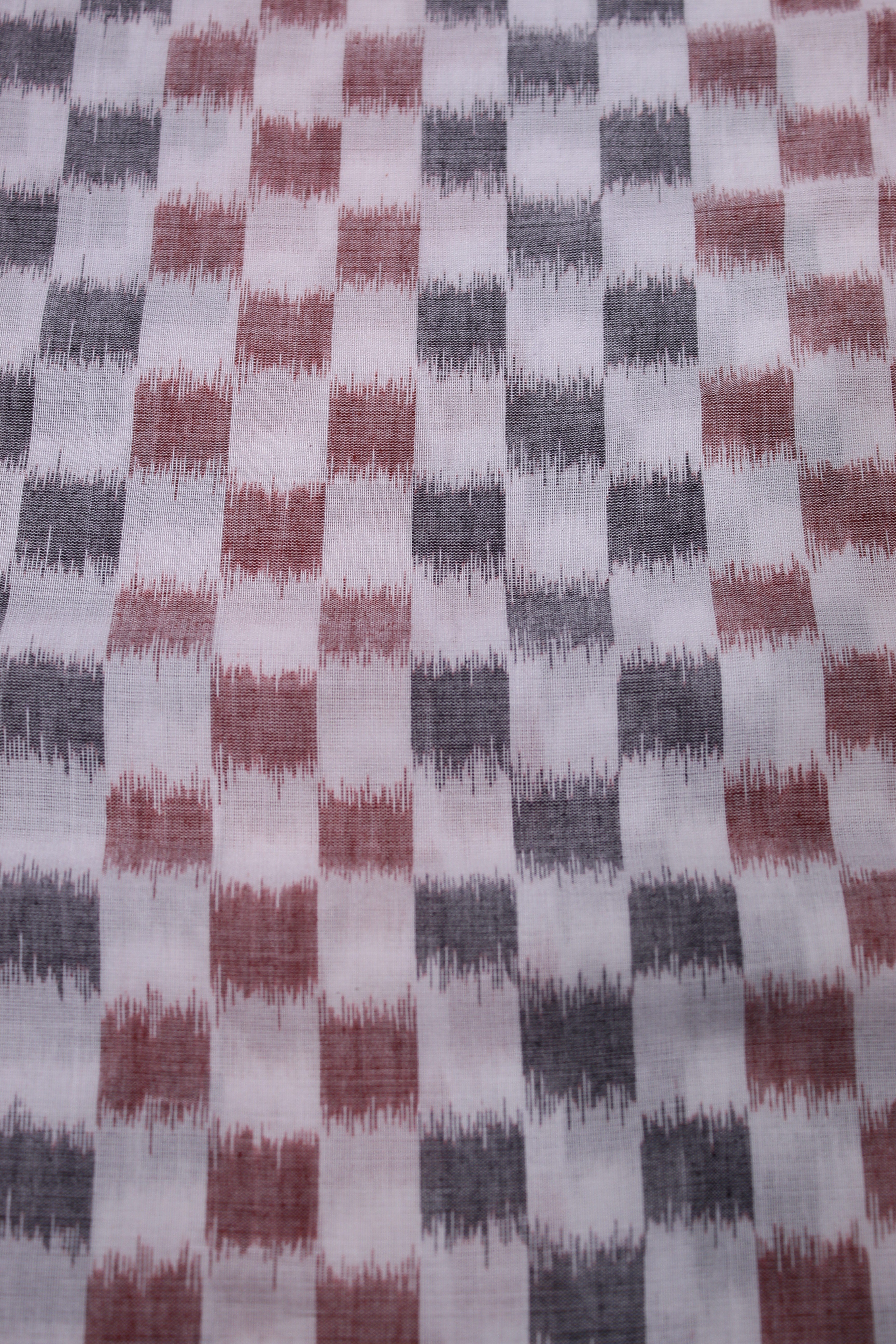 IndianVillèz White Red Tipa Design Sambalpuri Ikat Cotton Fabric - view 3