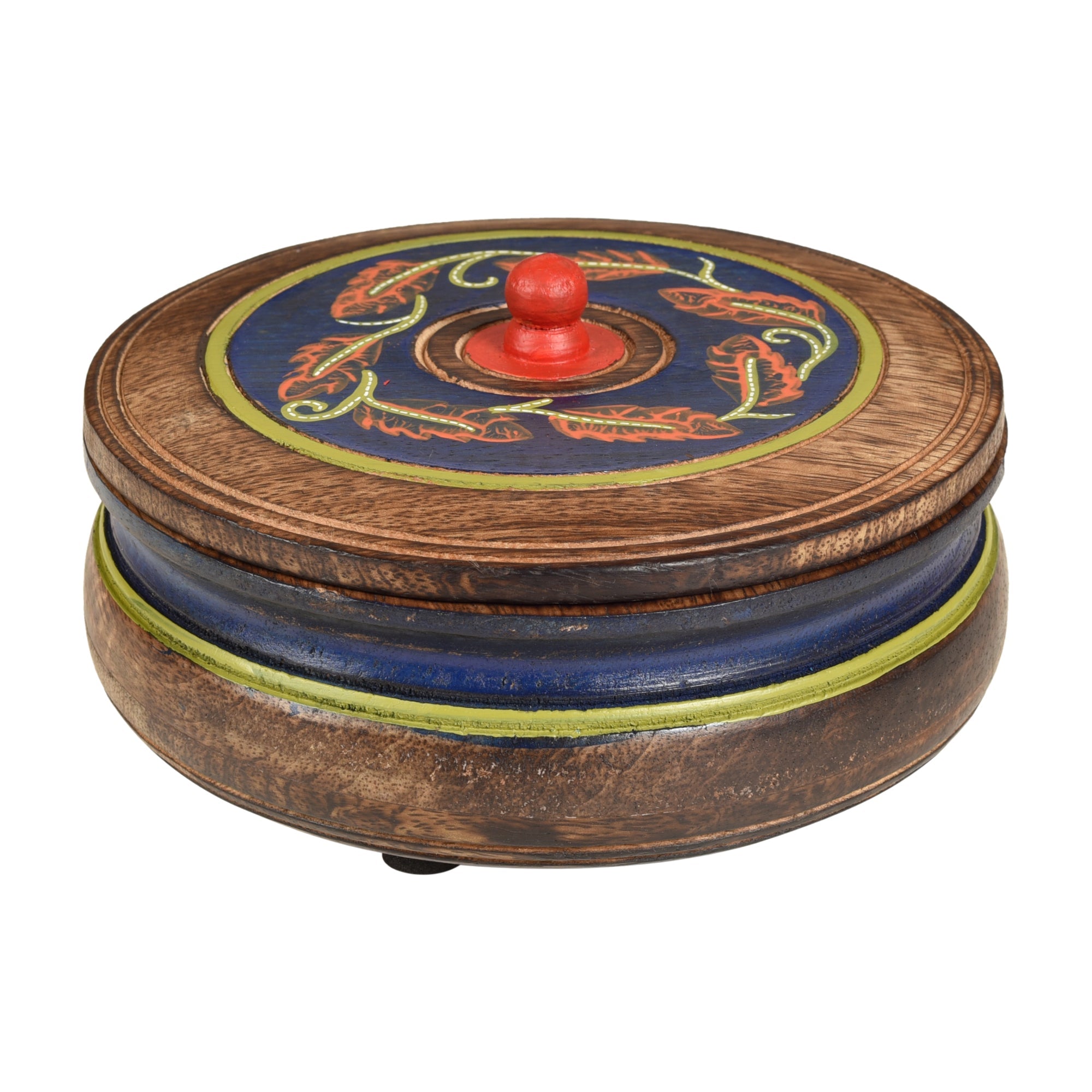 ART CREATIONS BY SUMAN SONTHALIA Autumn Leaf Dimsum Box in Mango Wood - view 2