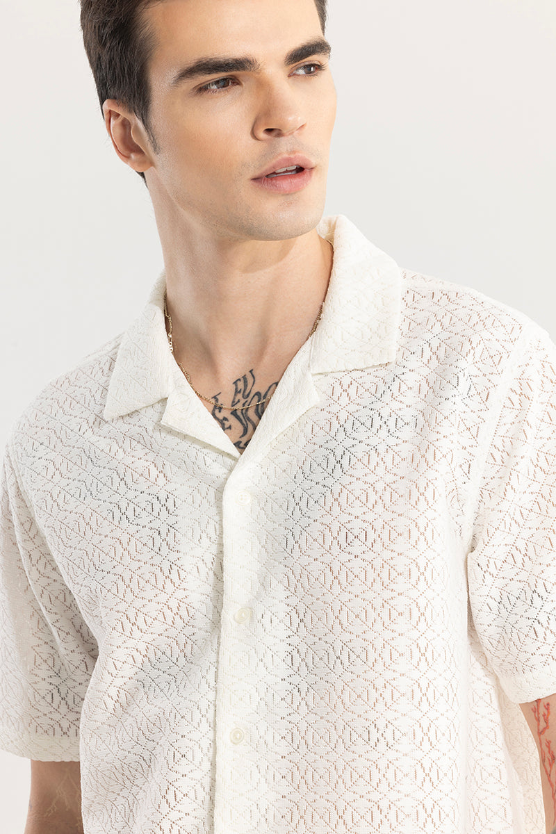 SNITCH Cosmic Circle Off-White Hakoba Shirt - view 5