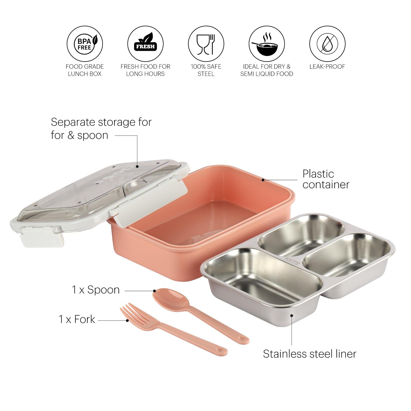 Cello Meal Buddy Insulated Lunch Box with Flatware - view 7