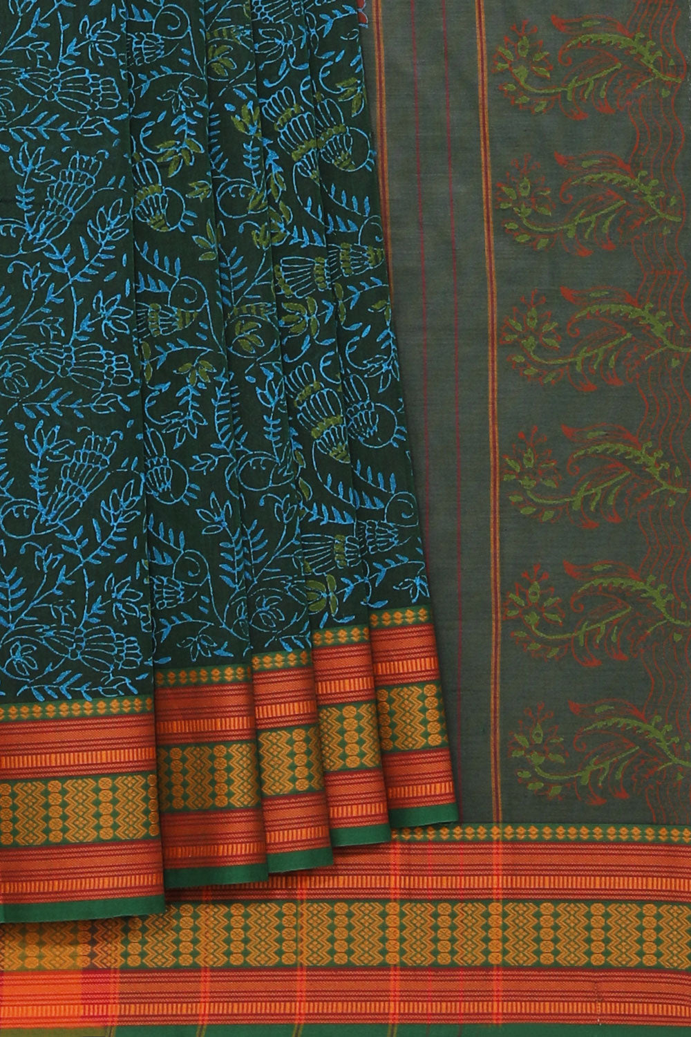 Kalanjali Ethnics Hand block printed cotton saree - view 2