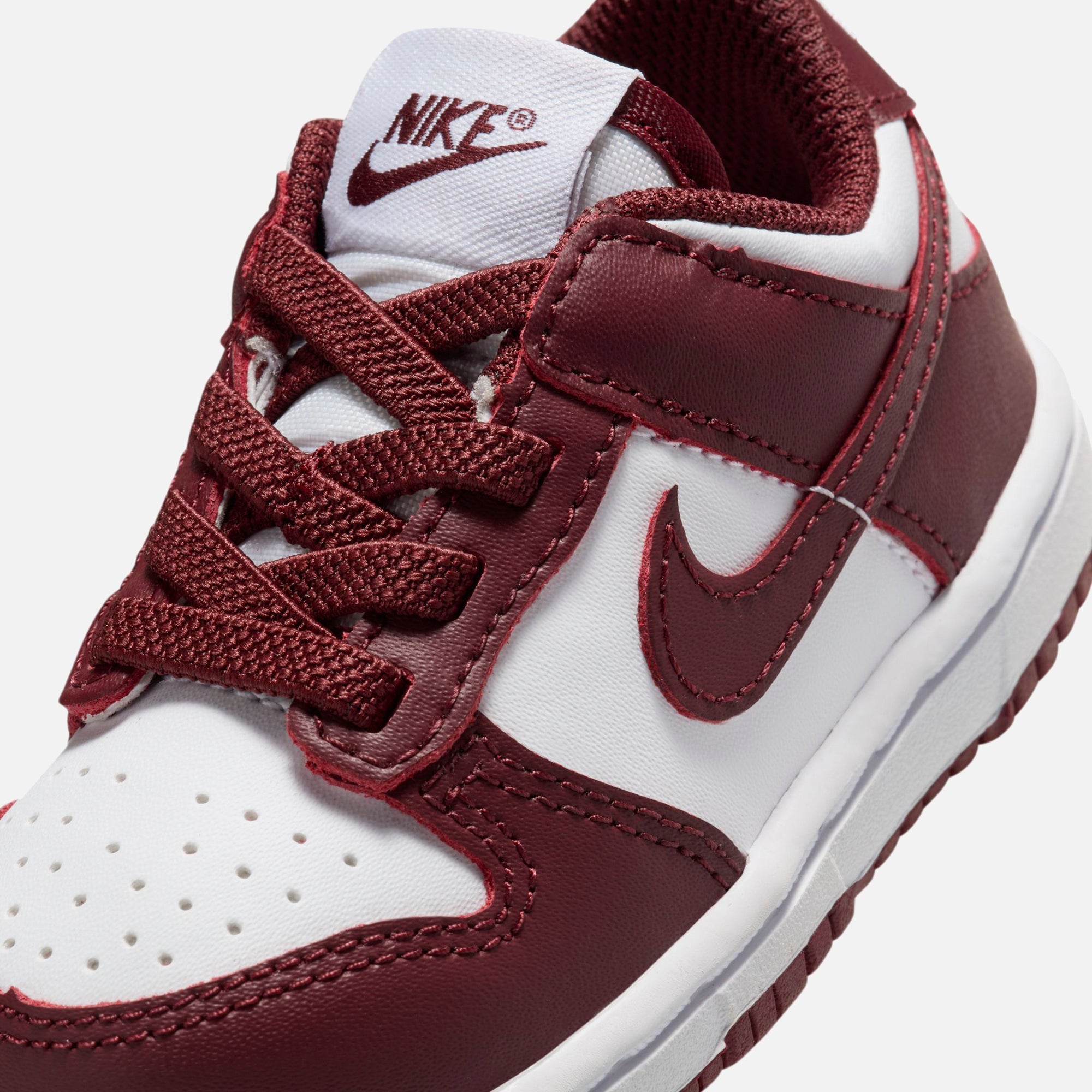 Nike TD Dunk Low - White / Redwood / Gym Red - view 6