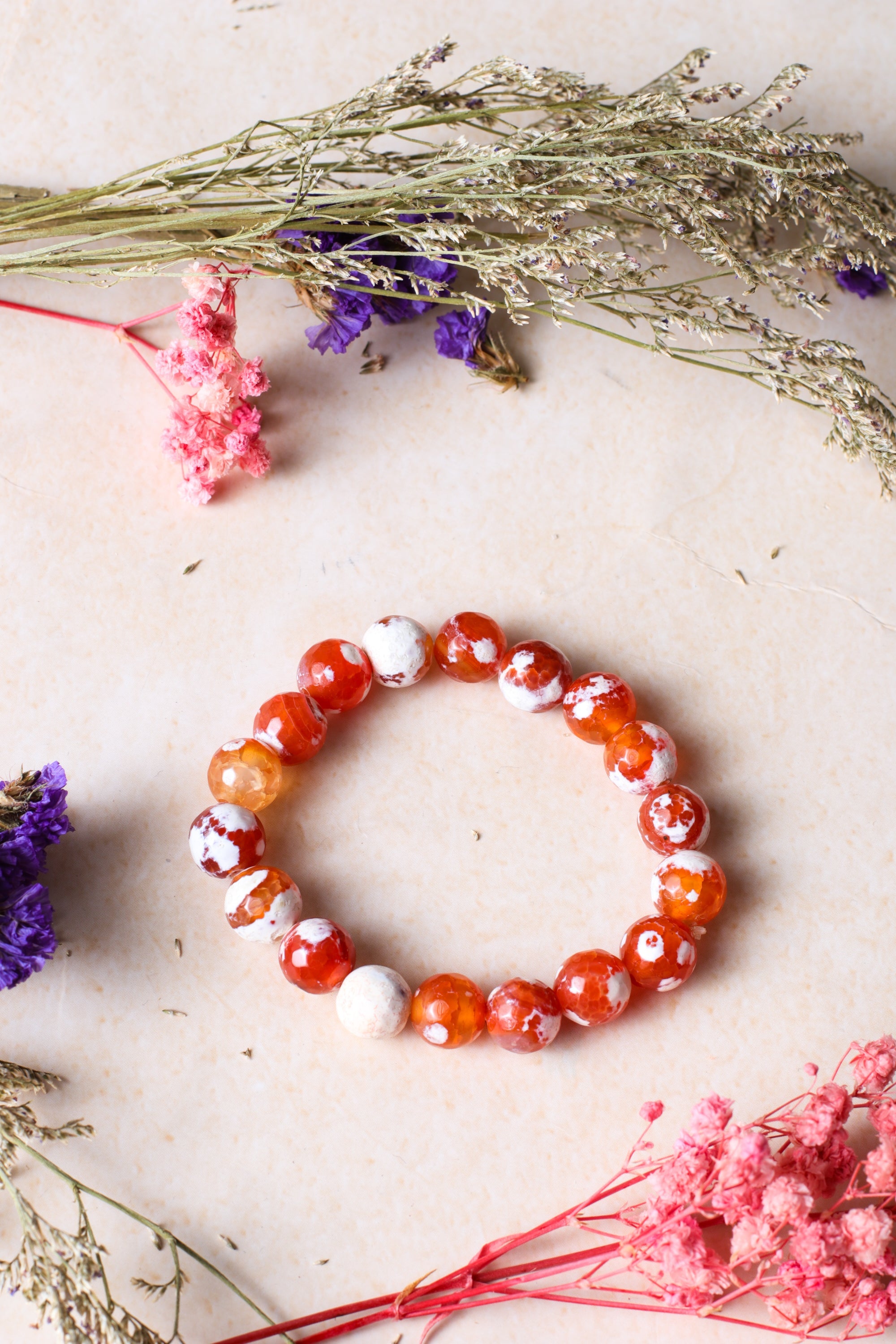 Studio Vaidik Orange Fire Agate Bracelet - view 2