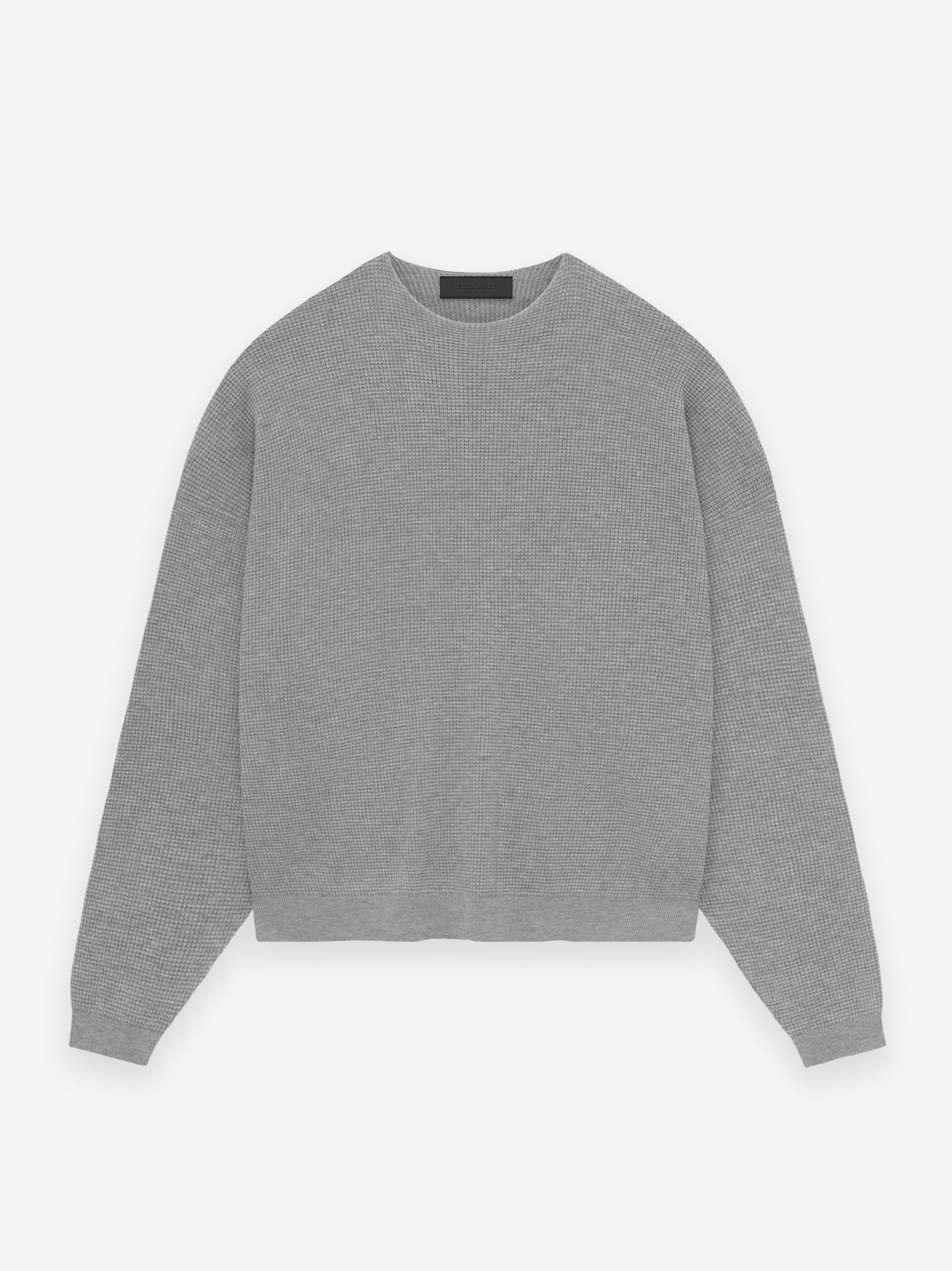 ESSENTIALS Waffle Crewneck Sweater – Dark Heather