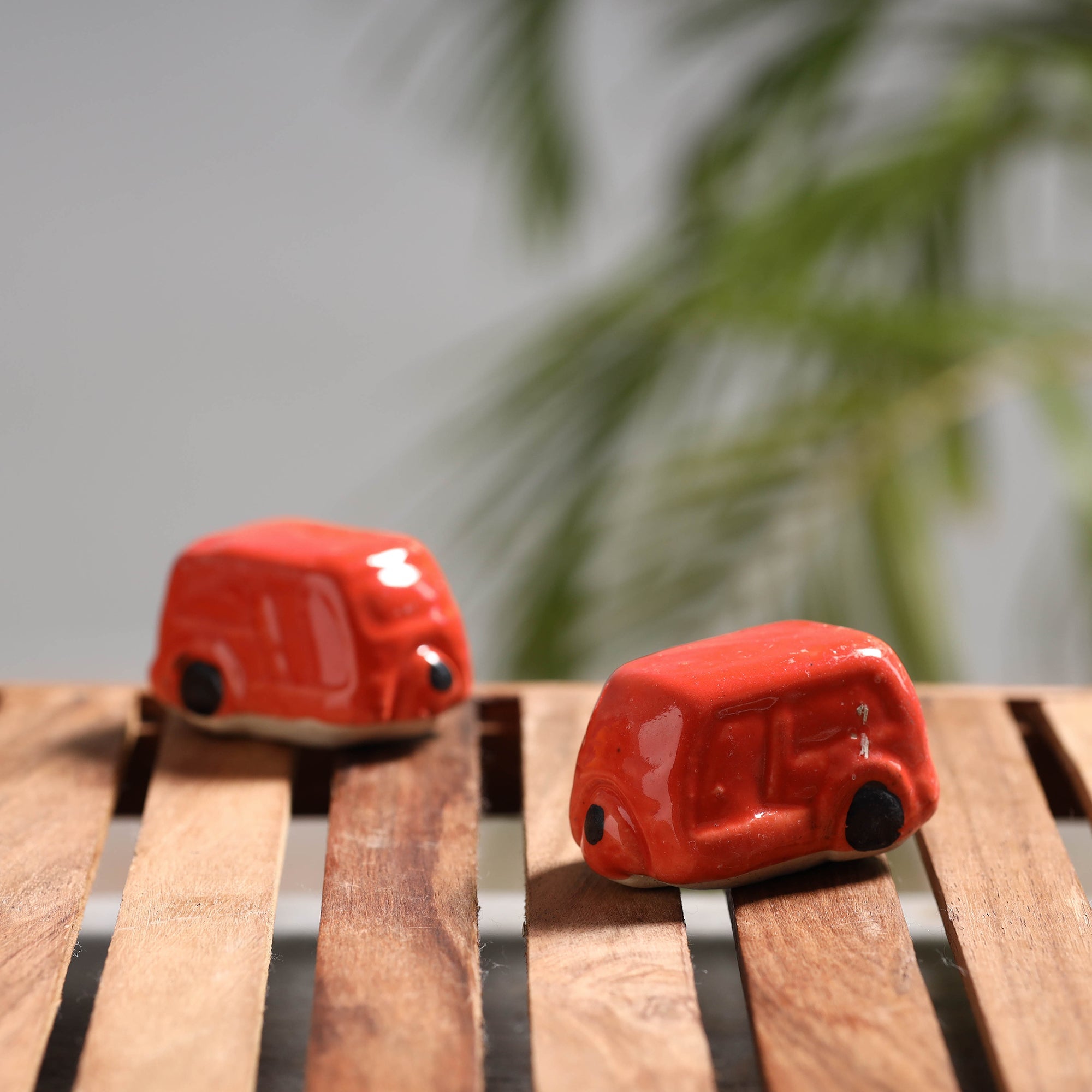 ITOKRI CRAFTS INITIATIVE Auto Rickshaw - Handcrafted Ceramic Toys (Set of 2)