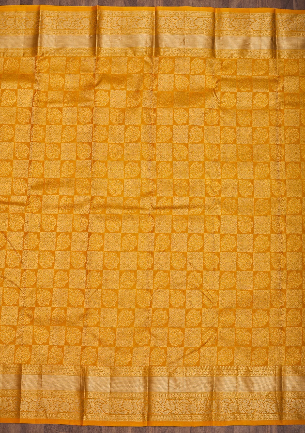 Koskii Mustard Zariwork Pure Silk Saree – Women's - view 6