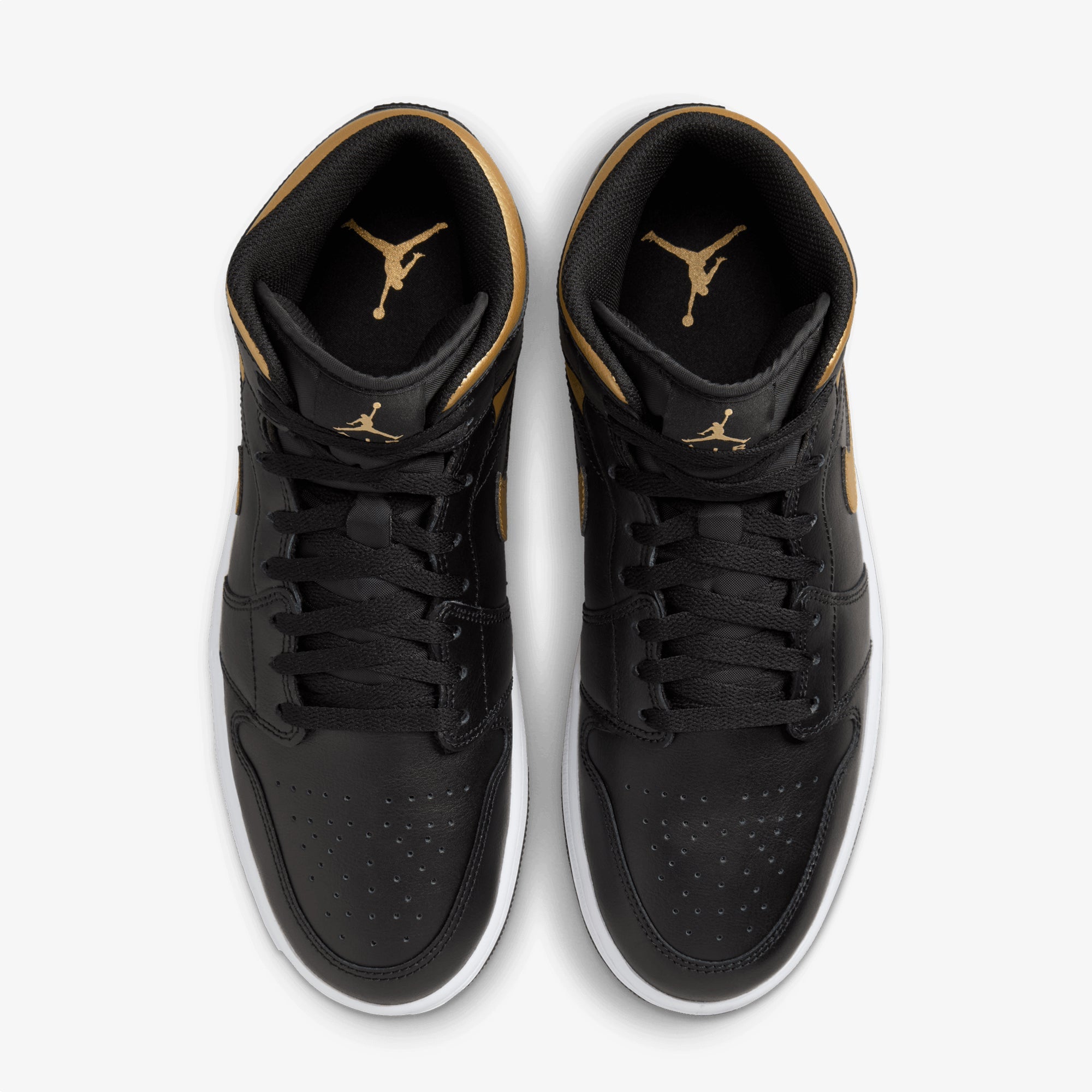 Jordan | Air Jordan 1 Mid { Black/metallic Gold-white - view 2