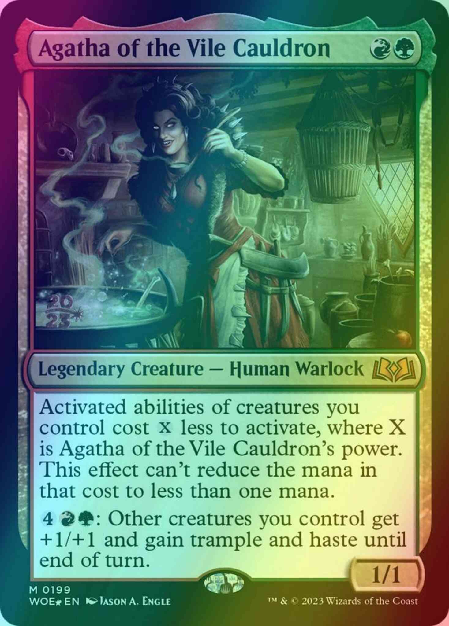 Vile cauldron 199s – Magic Agatha of the Vile Cauldron [199s] [Prerelease] [Wilds of Eldraine: Promos] [Foil]