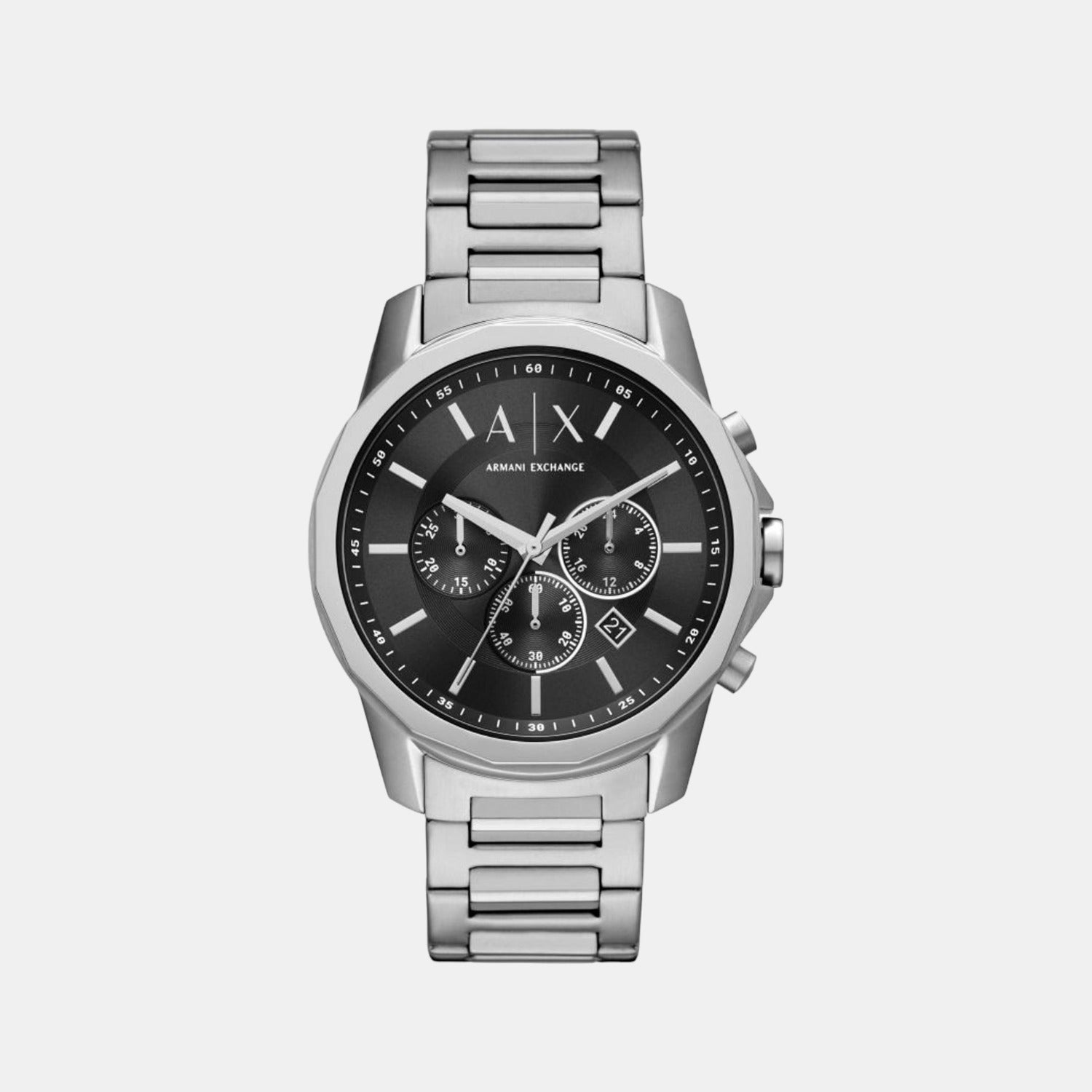 Armani Exchange Banks Men Quartz Black Dial Chronograph Stainless Steel Watch AX1720