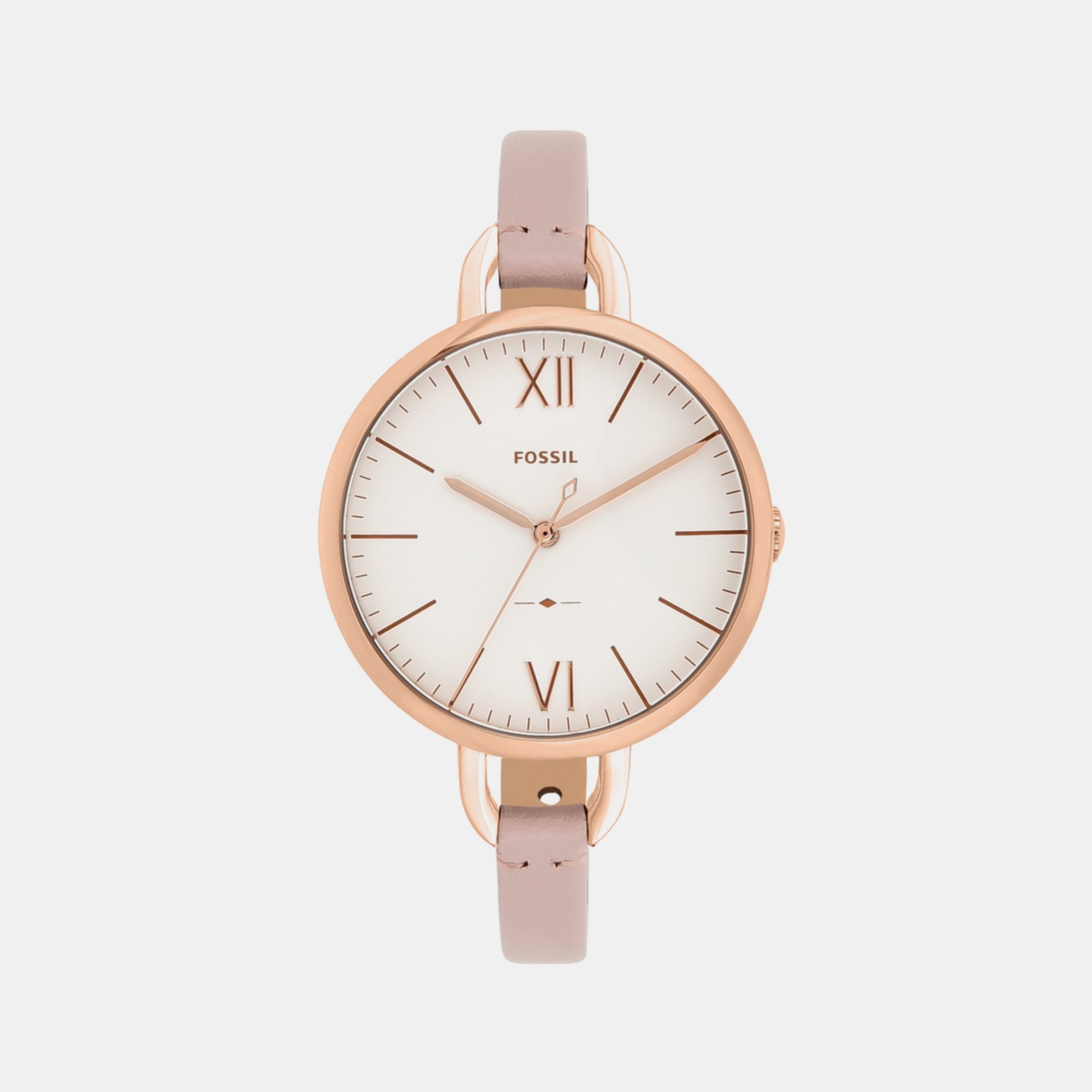 Fossil Annette Women Quartz Silver Dial Analog Leather Watch ES4356
