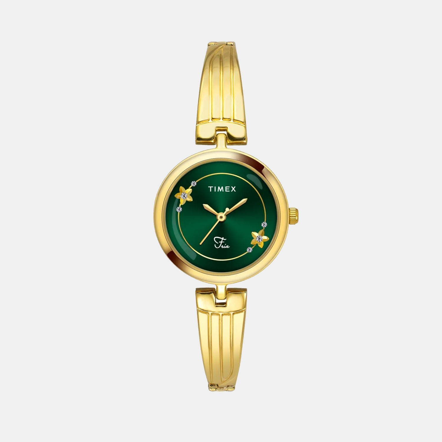 Timex Fria Women Quartz Green Dial Analog Brass Watch TWEL19801