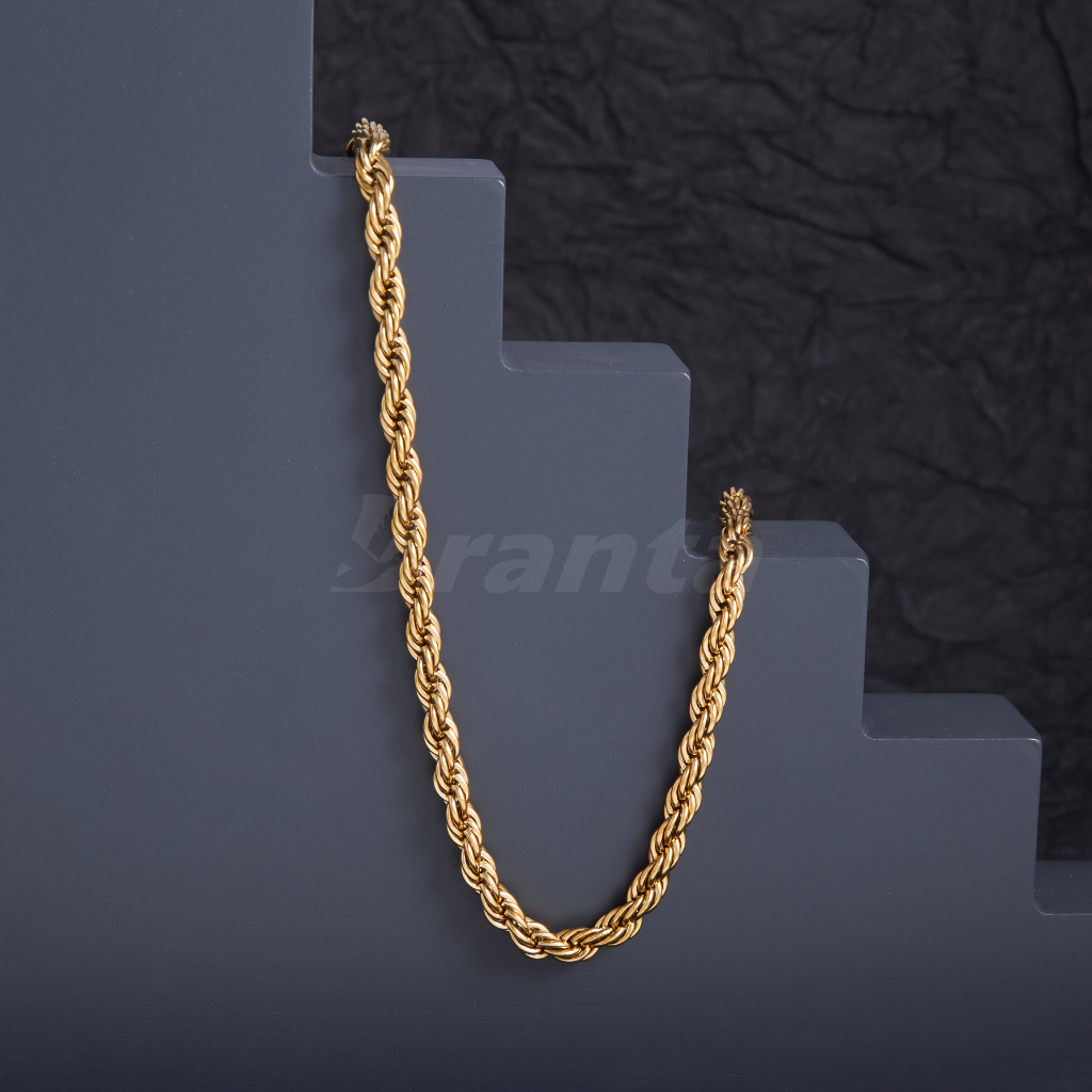 Branta Gold Plated Rope Chain For Men (21.5 Inch) - view 2