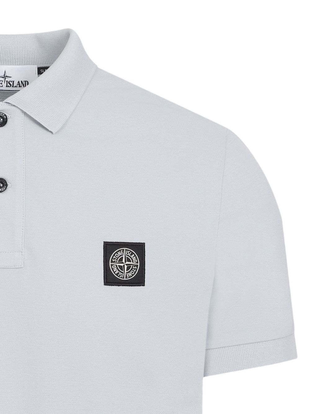 Stone Island Logo cotton polo shirt – 5% Elastan, 95% Cotone - view 2