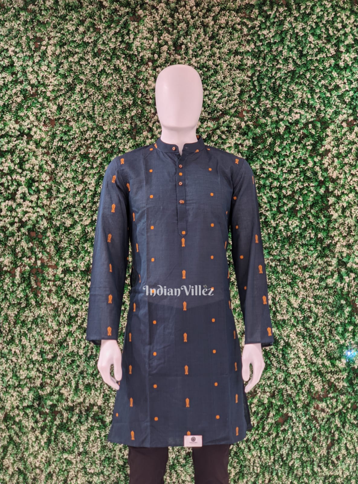 IndianVillèz Lindworm Green Odisha Ikat Cotton Kurta for Men