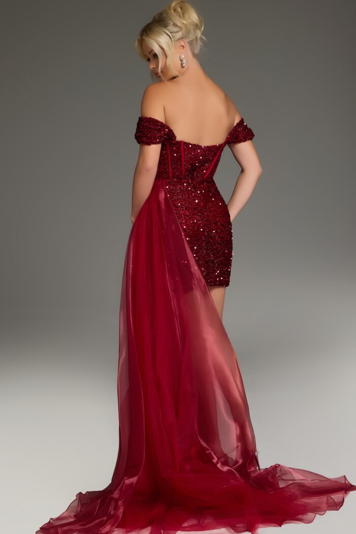 Jovani 39632 Short Sequin Mini Formal Prom Dress - view 2