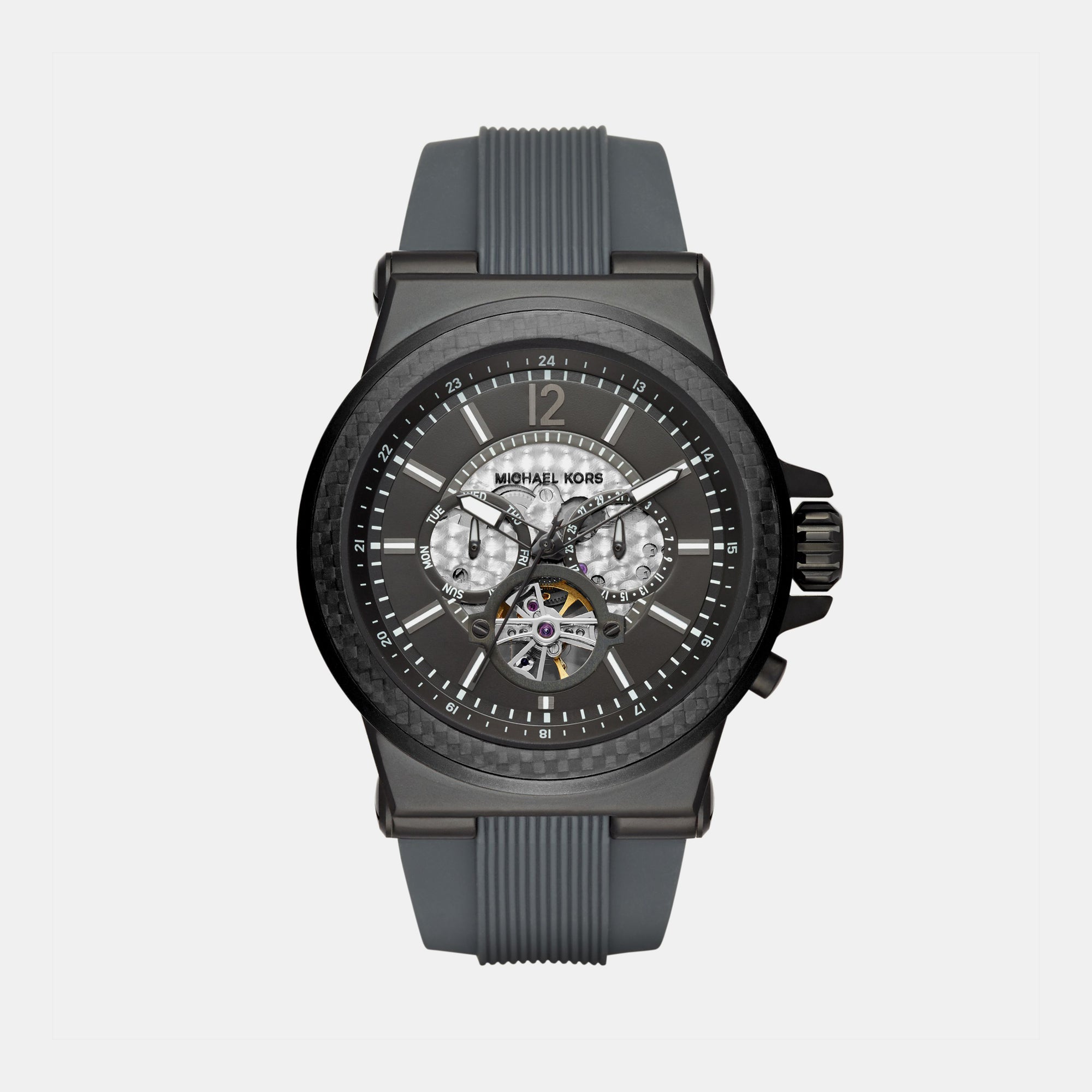 Michael Kors Dylan Men Automatic Black Dial Analog Silicone Watch MK9026