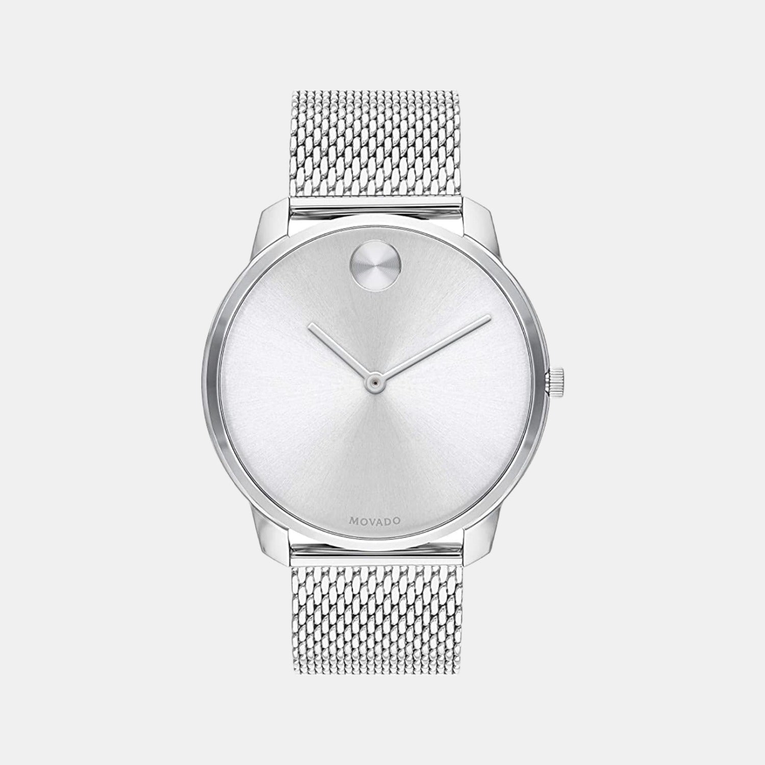 Movado Bold Men Quartz Silver Dial Analog Stainless Steel Watch 3600589