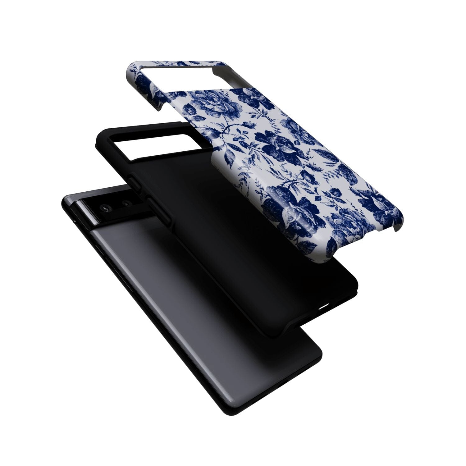 Casetry Rose to Fame | Blue & White Rose Floral Google Pixel Case - view 3