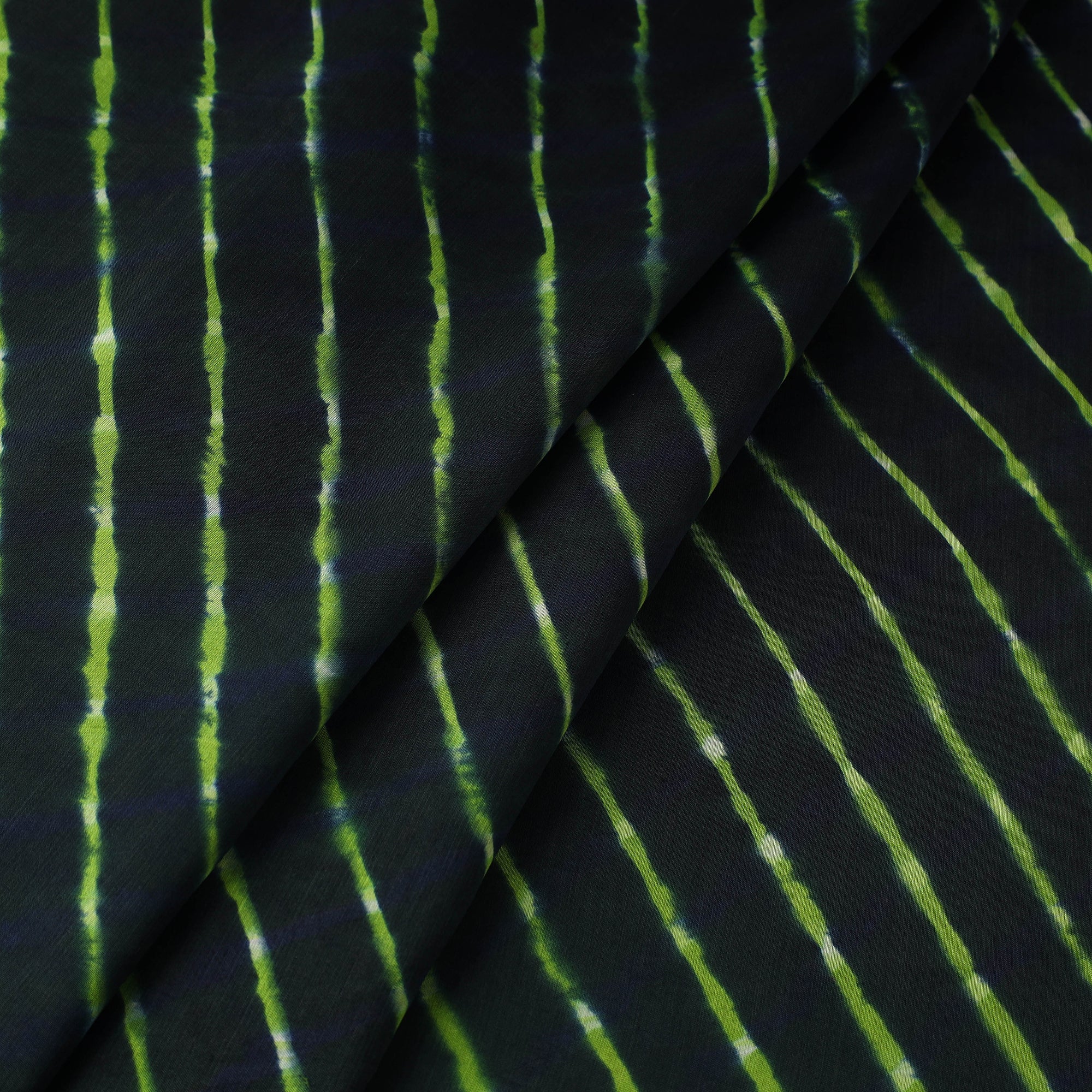 LEHARIYA BY BADSHAH MIYAN Black - Multicolour Leheriya Tie-Dye Chanderi Silk Fabric 15 - view 2