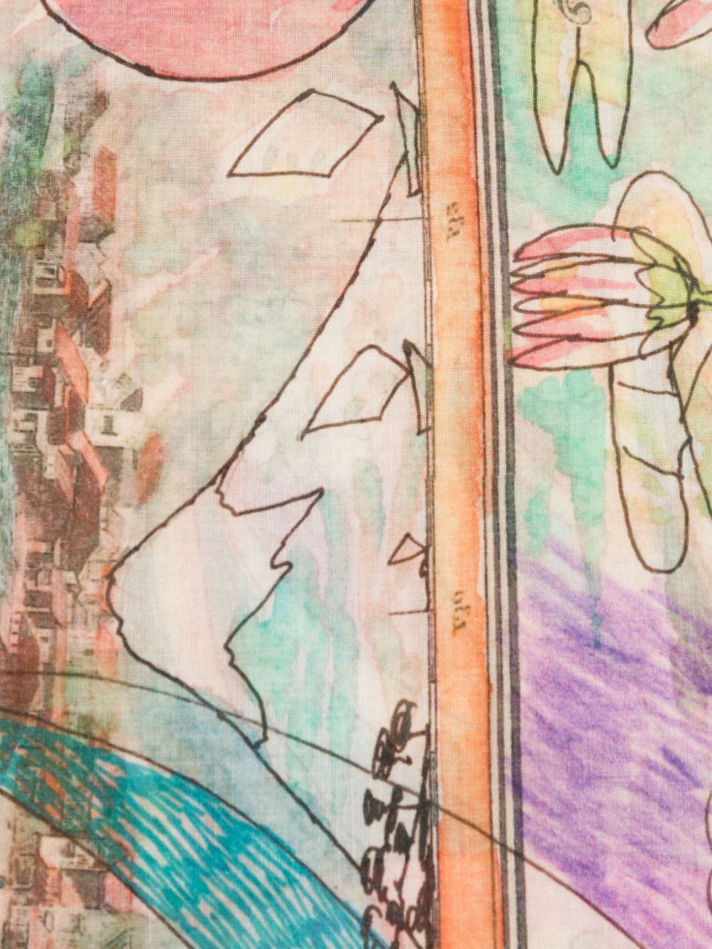 Faliero Sarti Japan Printed Stole In Collaboration With Paolo Fiumi - view 2