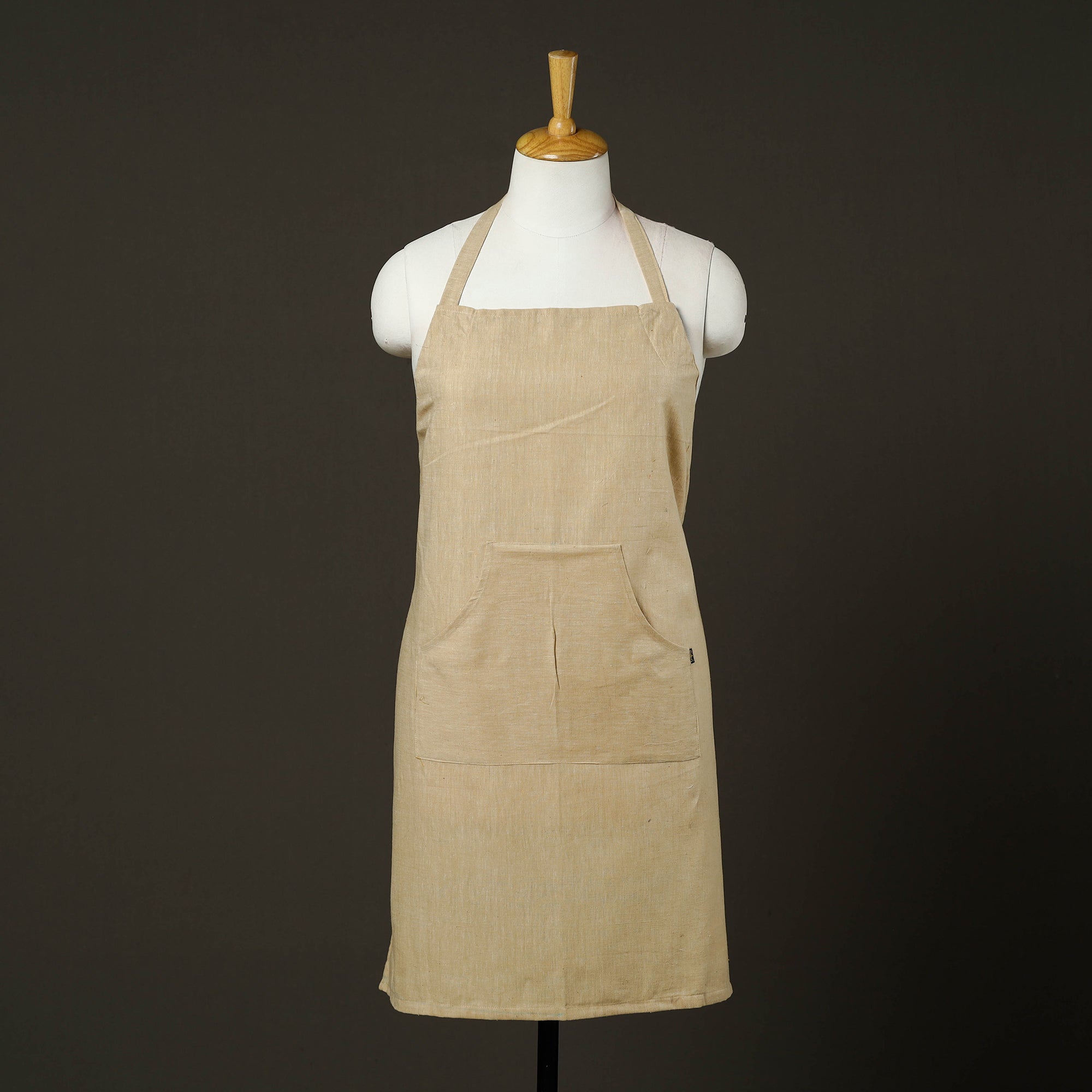 JALPARI Beige - Jhiri Handloom Cotton Apron with Pocket 35