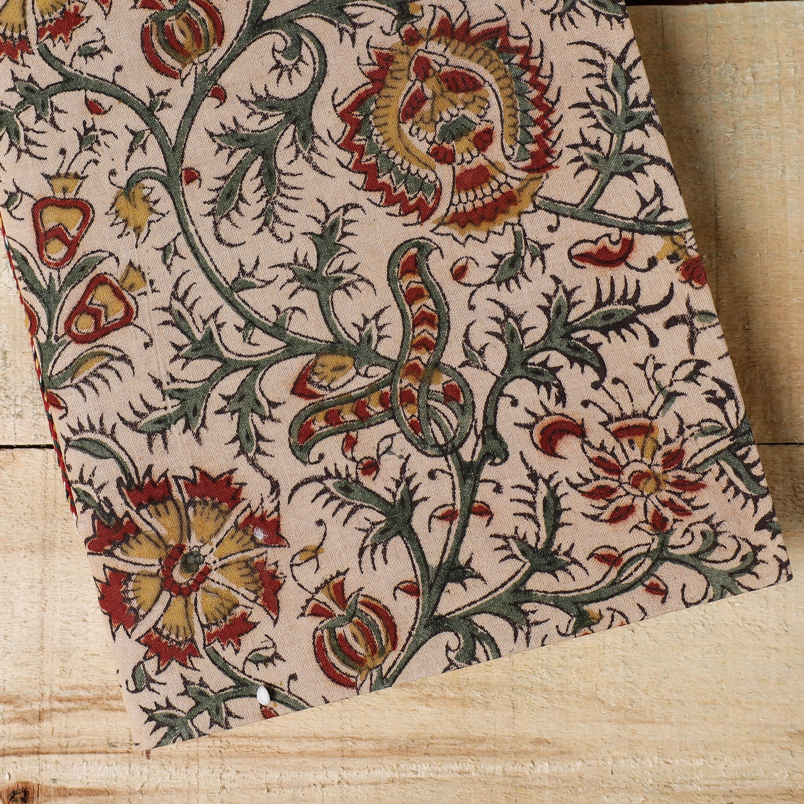 BINDAAS UNLIMITED Beige - Kalamkari Fabric Cover Handmade Paper Notebook (9 x 7 in) - view 2