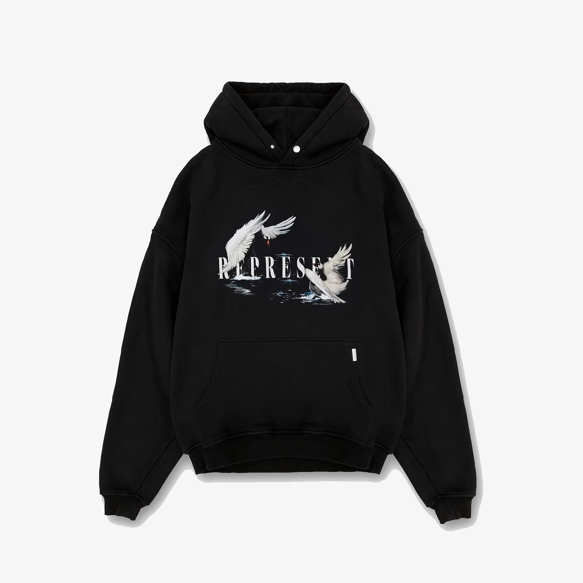 Represent | SWAN HOODIE { OFF BLACK - view 2