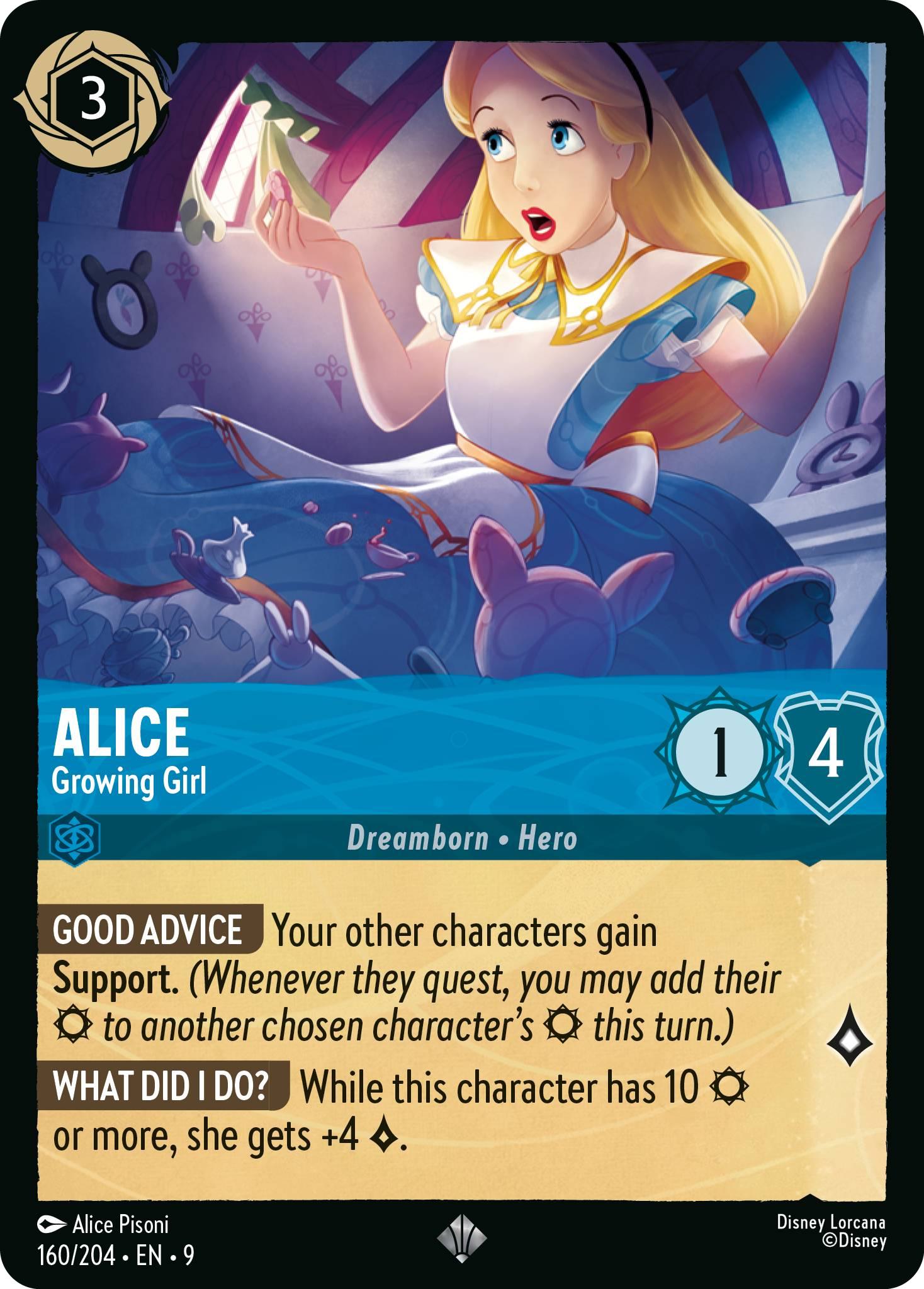 204 fabled non-foil – Lorcana Alice - Growing Girl - 160/204 [Fabled] [Non-Foil]