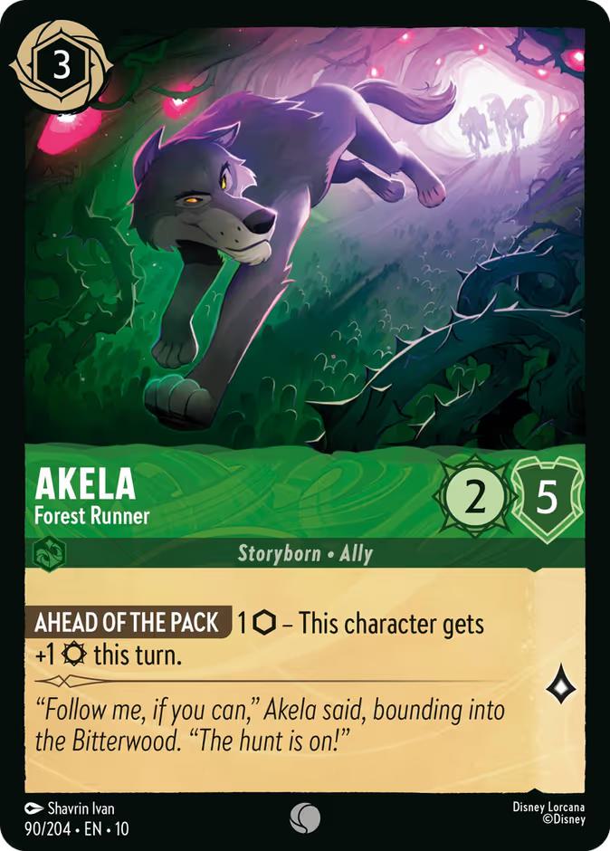 Lorcana Akela - Forest Runner - 90/204 [Whispers in the Well] [Non-Foil]