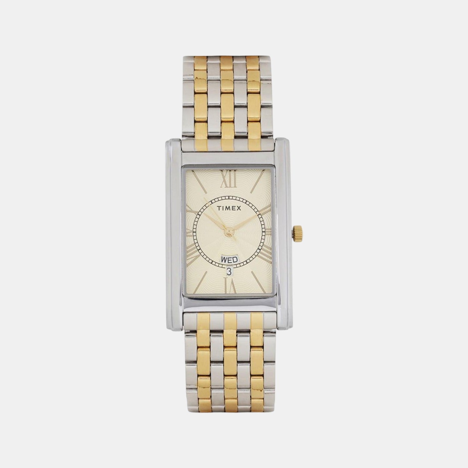 Timex Empera Men Quartz Gold Dial Analog Stainless Steel Watch TW0TG6110