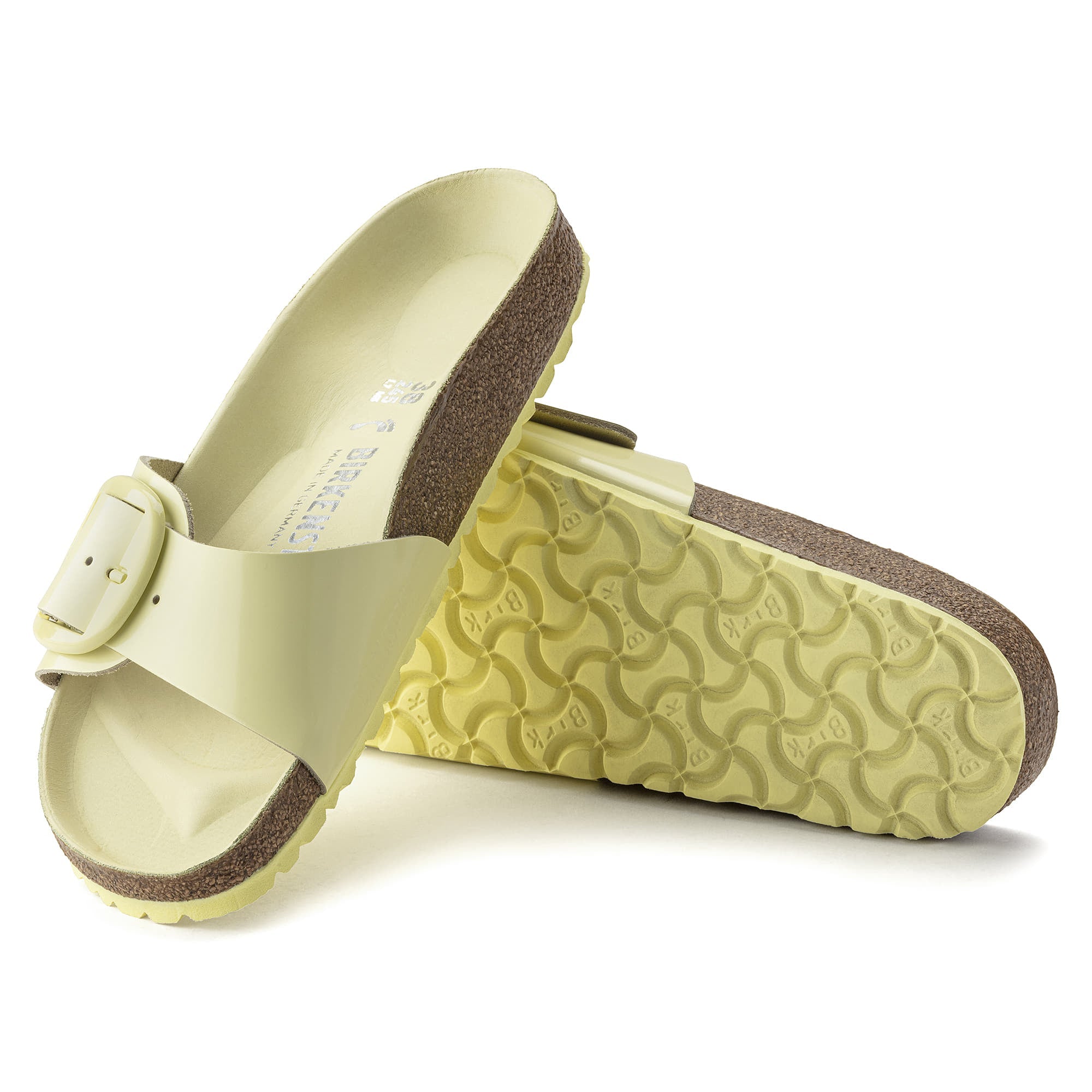 Birkenstock Madrid Big Buckle Natural Leather Patent