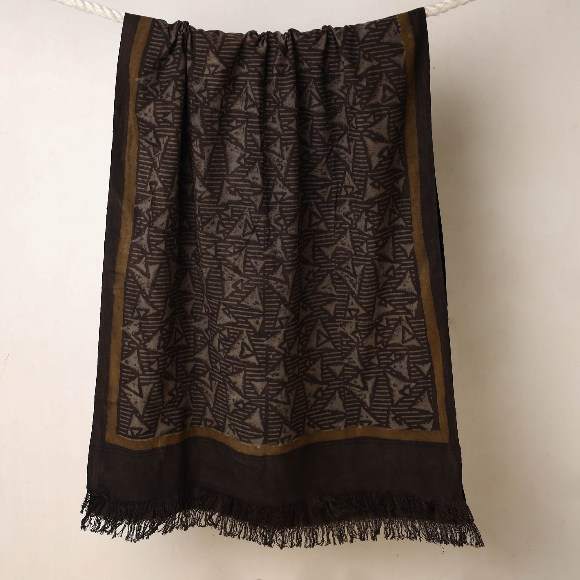 ITOKRI CRAFTS INITIATIVE Brown - Akola Block Printed Pure Handloom Cotton Towel - view 2