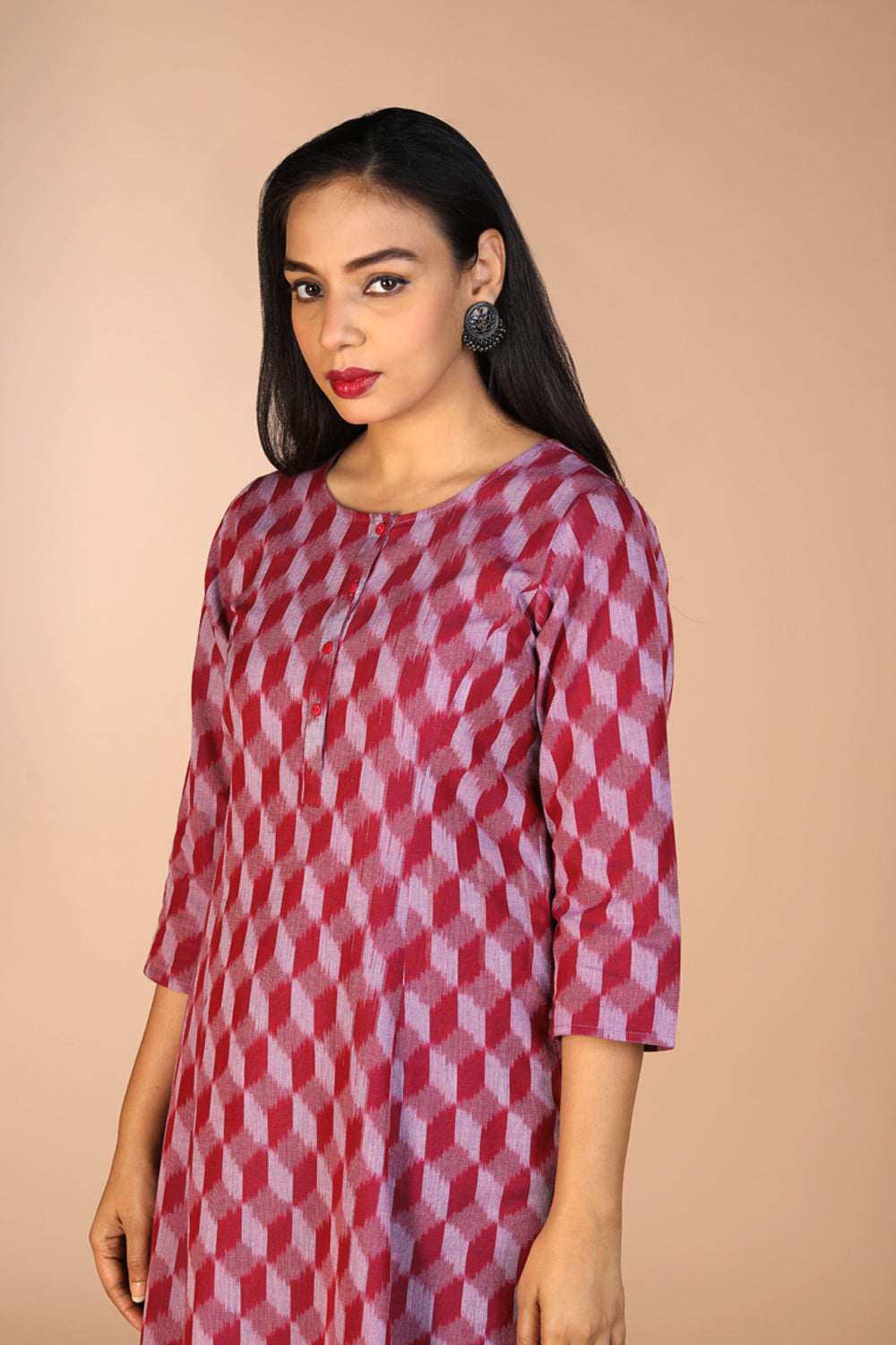 Kalanjali Ethnics Handwoven cotton Pochampally Ikat kurta - view 7