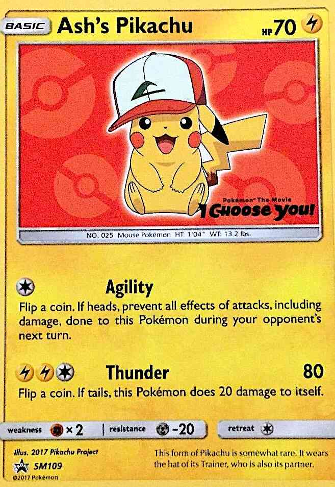 Promo smp-sm109 non-holo – Pokémon Ash's Pikachu - SM109 - Promo [smp-SM109] [Non-Holo]