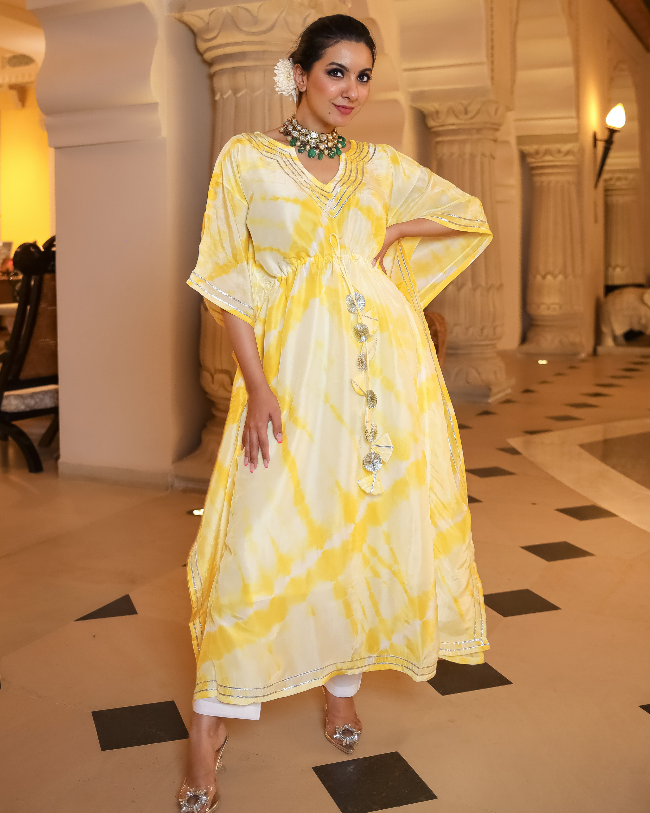 Aachho Mango Curve Tie Dye Kaftan Set - view 3