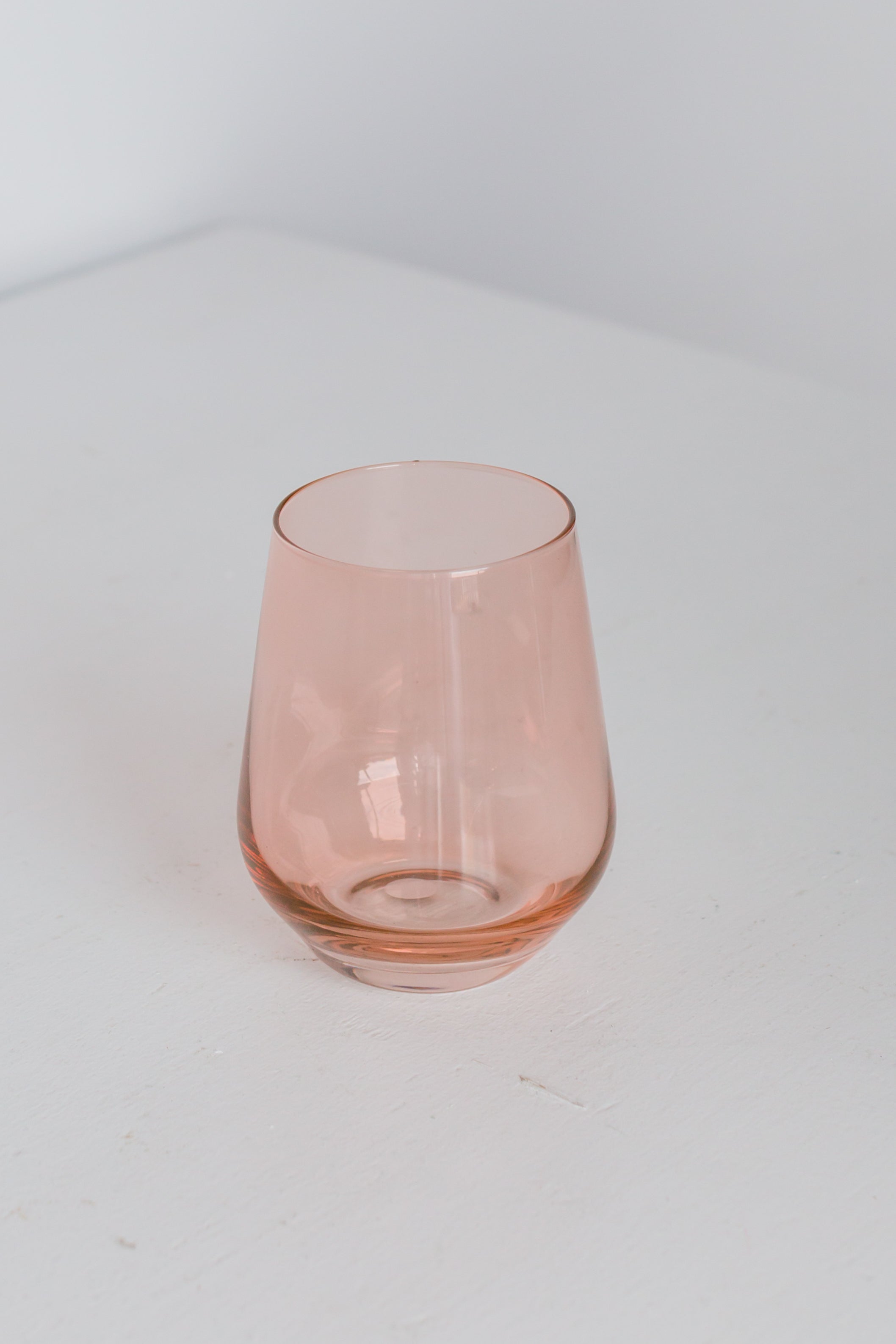 Estelle Colored Glass Estelle Colored Wine Stemless - Set of 2- Peach Fuzz {Our Coral Peach Pink} - view 4
