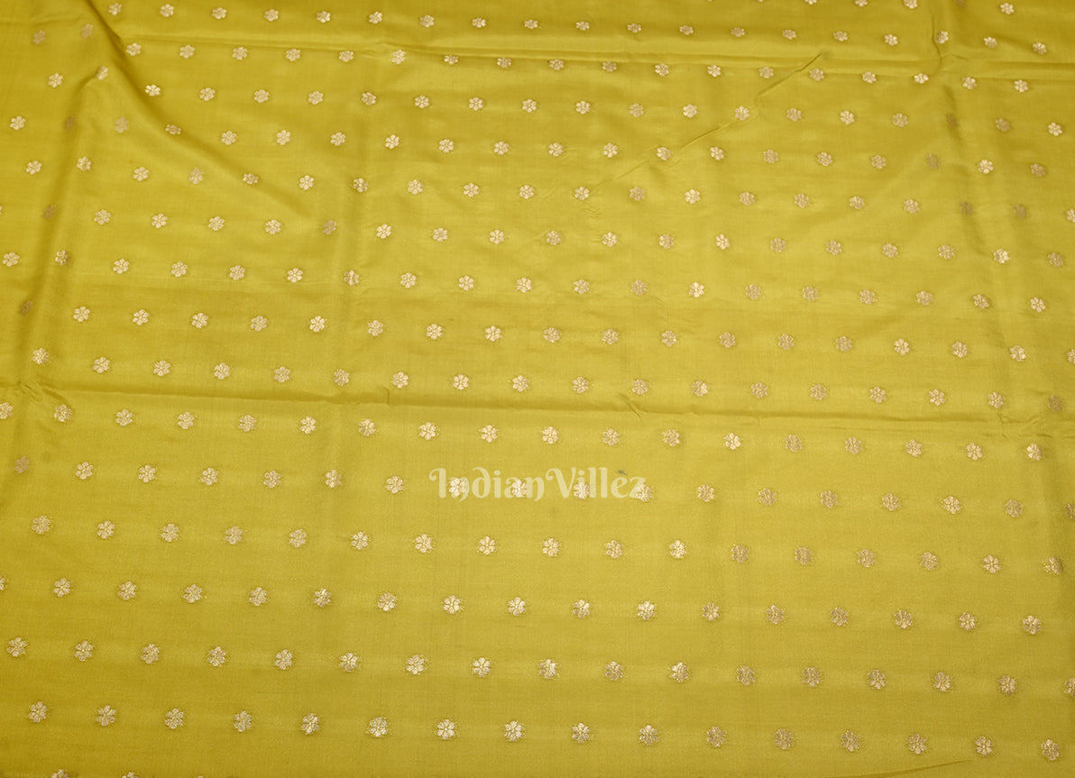 IndianVillèz Mehendi Green Meenakari Pure Mashru Satin Silk Banarasi Saree - view 5